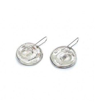 E000866 Genuine Sterling Silver Stylish Earrings On Hooks Solid Stamped 925 Handmade